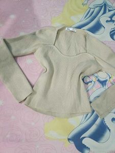 Rib Knit Sweetheart Neck Top💗