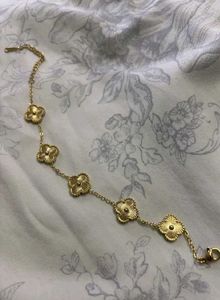 18k Gold Van Cleef Clover Bracelet Anti Tarnish