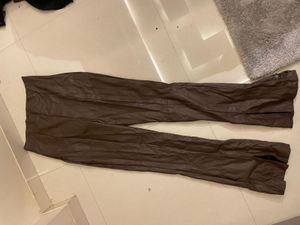 Brown Faux Leather Pants