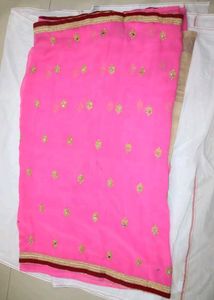 Pink Embroidered Saree