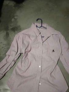 Striped White &amp;Pink Fitted Shirt