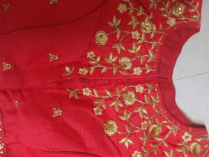 Red Embroidered Blouse