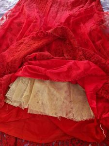 Red Crop Lehenga