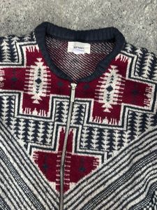 Patterned Zip-Up Cardigan