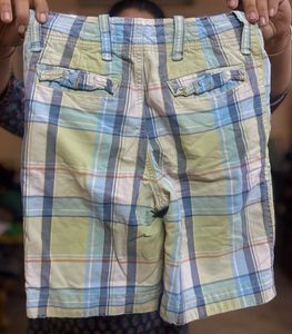 Boys Pure Cotton Plaid Shorts