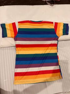 Peach &amp; Black Patterned Top and free T-shirt