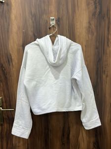 Cropped White Hoodie
