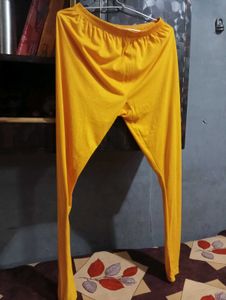 Yellow Cotton Linen Leggings