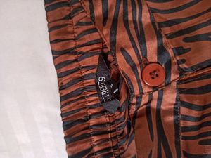 Wide Animal Print Trousers