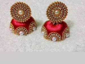 Red Jhumka Earrings