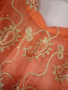 Orange bridal Embroidered Salwar Suit