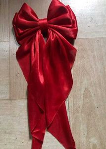 Red Satin Hair Bow