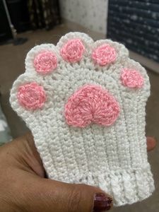 Crochet Catpaw Fingerless Gloves