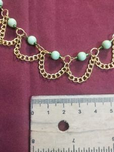 Handmade Gold Chain &amp; Turquoise Bead Necklace
