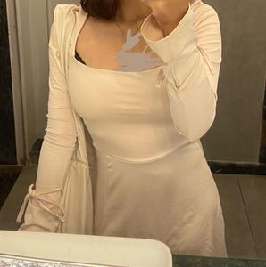 Beige tieups A-Line mini Dress