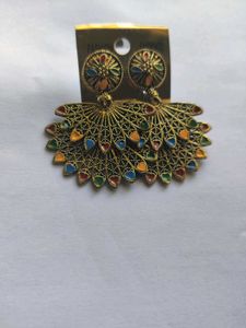 Peacock Inspired Fashion Earrings