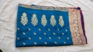 Rich Teal Banarasi Silk Saree