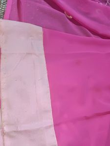 Saree For Women. You Don&#39;t Have To Add Falls As It Was Previously Done. It Is A Simple Pink Colour Saree For Women
