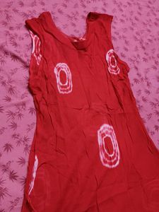 Women Red Tie-Dye Printed Maxi Dress