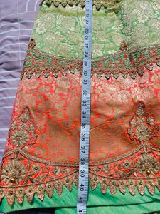 Orange Embroidered Blousewith Lehanga