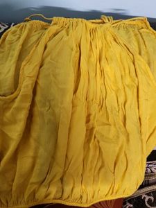 Yellow Peasant Top with Embroidered Detail