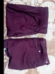 Women Maroon KURTI PLAZZO SET SIZE L
