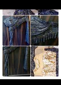 👌Saree In Sequence Work With Shimmer 👌