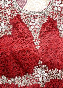 Elegant Red Embellished Gown