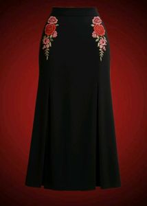 Chinese Embroidered Two Slit Long Skirt