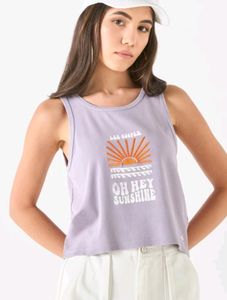 Lee Cooper Graphic Sleeveless Ribbed T Shirt