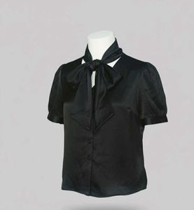 black shirt (Elegant Blk Bow Blouse