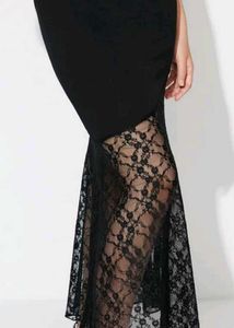 Black Lace Mermaid Maxi Dress