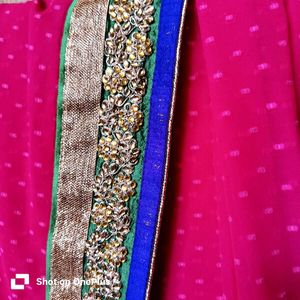 Brand new designer pink embroidered saree