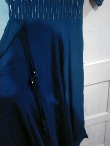 Teal Blue Kurta Set With Sequence Work
