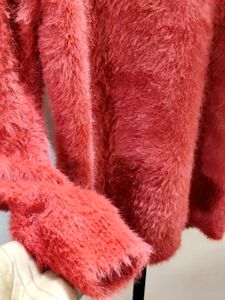 premium imported red eyelash knit turtleneck sweat