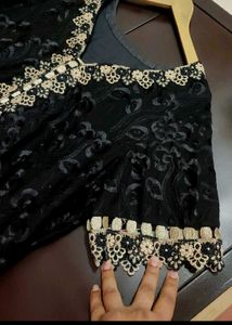 Black Golden Suit Salwar &amp; Dupatta For 42 Bust