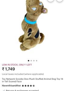 Toy Network Scooby Doo Plush Stuffed Animal