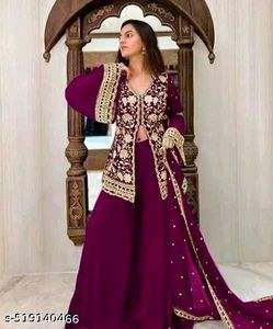 Purple Embellished Ethnic Top