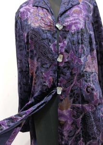 Purple Floral Velvet Coat