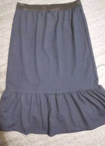 Navy Ruffle Hem Skirt