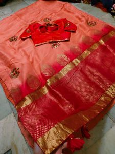 Excellent Quality 💯 Saree With Blouse An Work 😻