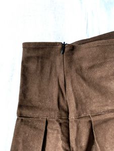 Dark Brown Pleated Korean / Japanese Mini Skirt