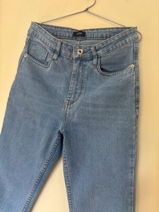 High Waisted Ice Blue Jeans