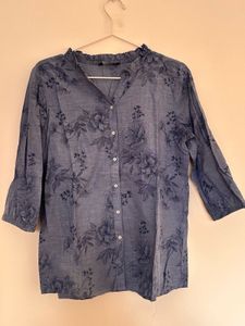 Floral Print Button-Down Top