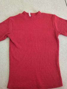 sweatshirt Red Mock Neck Top