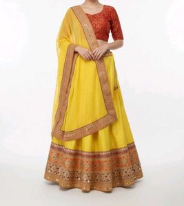 Bespoke Bridal Raw Silk Lehenga Bust 40 inch