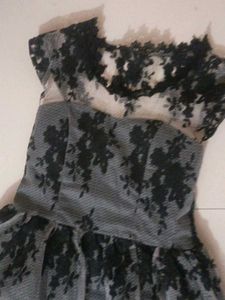 Grey & Black Lace Dress