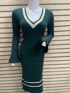 Green Vneck Dress