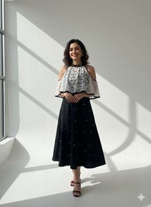 Elegant Black & White Dress