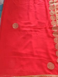 Beautiful Red Tara Lace Saree